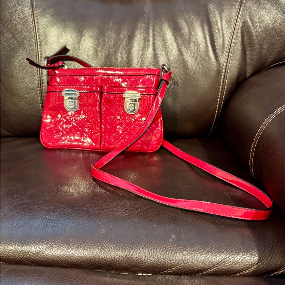 Vibrant Red Quilted Crossbody Bag with Silver Hardware